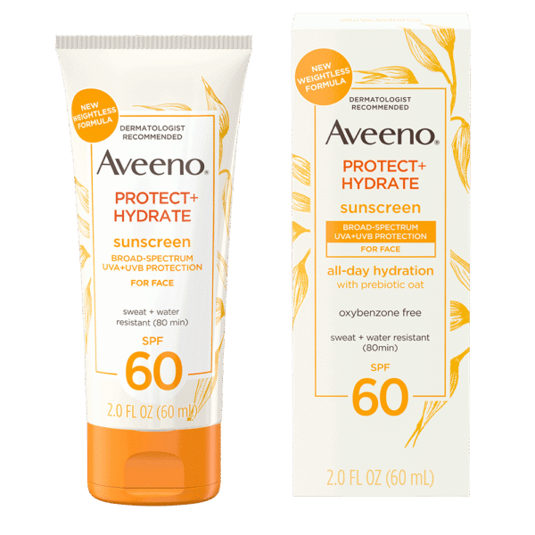 Aveeno Protect + Hydrate Moisturizing Face Sunscreen Lotion SPF 60 – Daily Broad-Spectrum Sun Protection