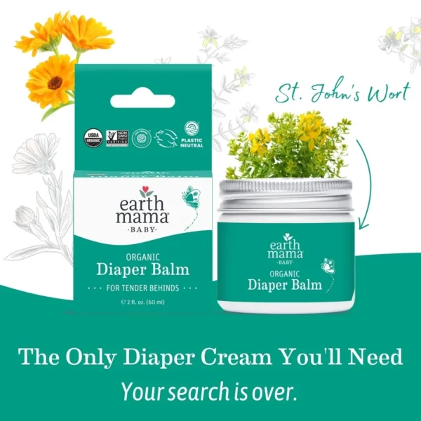 Earth Mama Organic Diaper Balm – Soothing, Natural Relief for Baby’s Delicate Skin - Image 2