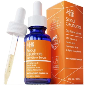 SeoulCeuticals Korean Vitamin C Serum – Brightening & Anti-Aging Skin Care with 20% Vitamin C and Hyaluronic Acid