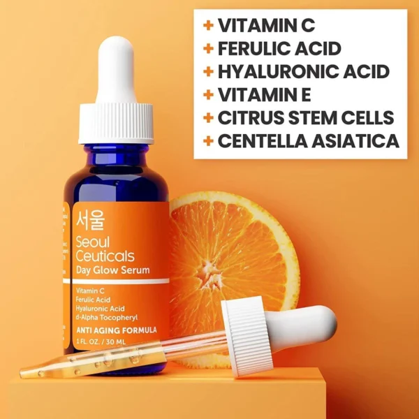 SeoulCeuticals Korean Vitamin C Serum – Brightening & Anti-Aging Skin Care with 20% Vitamin C and Hyaluronic Acid - Image 5