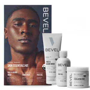 Bevel Skin Care Set for Men – Face Wash, Exfoliating Pads, Moisturizer for Blemishes & Discoloration
