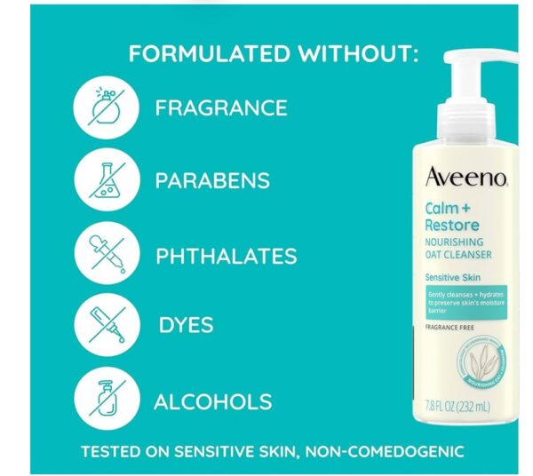 Aveeno Calm + Restore Triple Oat Hydrating Face Serum – Soothing & Strengthening Serum for Sensitive Skin - Image 2
