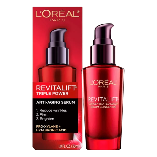 L’Oréal Paris Revitalift Triple Power Anti-Aging Concentrated Face Serum – Firming, Wrinkle-Reducing, and Brightening Serum - Image 2