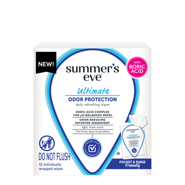 Summer’s Eve Ultimate Odor Control Daily Feminine Wipes with Boric Acid – pH Balanced, 12 Individually Wrapped Wipes - Image 9