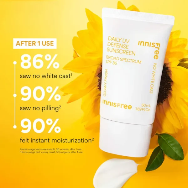 Innisfree Daily UV Defense Sunscreen SPF 36 – Lightweight, Hydrating Broad Spectrum Protection with Green Tea Extract - Image 3
