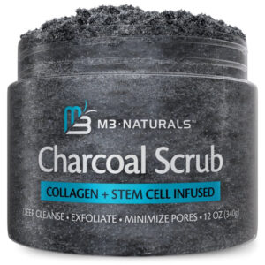 Exfoliating Charcoal Scrub – Deep Pore Cleanser with Collagen & Stem Cells for Radiant Skin