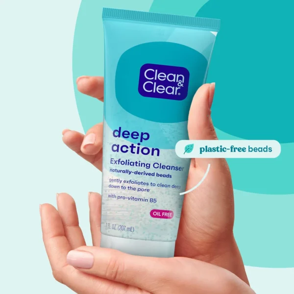 Clean & Clear Deep Action Exfoliating Cleanser – Oil-Free Daily Face Wash for Deep Pore Cleansing - Image 2