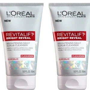 L’Oréal Paris Revitalift Bright Reveal Facial Cleanser – Anti-Aging Exfoliating Cleanser for Radiant, Youthful Skin