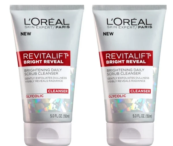 L’Oréal Paris Revitalift Bright Reveal Facial Cleanser – Anti-Aging Exfoliating Cleanser for Radiant, Youthful Skin