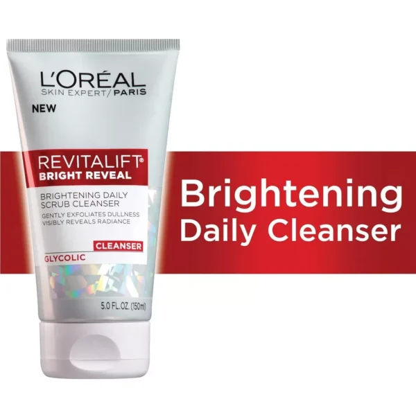 L’Oréal Paris Revitalift Bright Reveal Facial Cleanser – Anti-Aging Exfoliating Cleanser for Radiant, Youthful Skin - Image 3