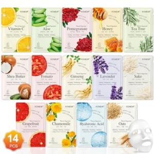 14-Pack Facial Sheet Masks – Hydrating & Nourishing Skincare for All Skin Types