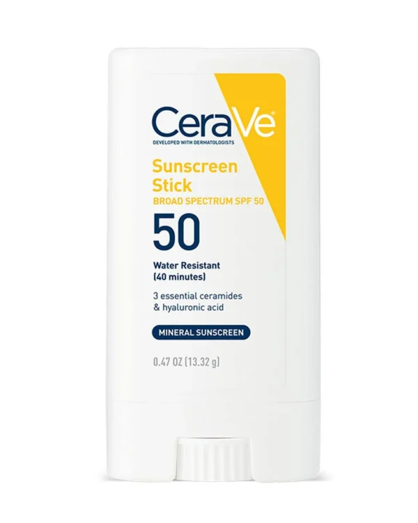 CeraVe Mineral Sunscreen Stick SPF 50 – Gentle, Travel-Friendly Broad Spectrum Protection for Face & Sensitive Areas - Image 3